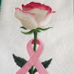 Cancer Awareness Towel - Rose Pink Ribbon Hand Bath Apron Fingertip Towel-Kitchen