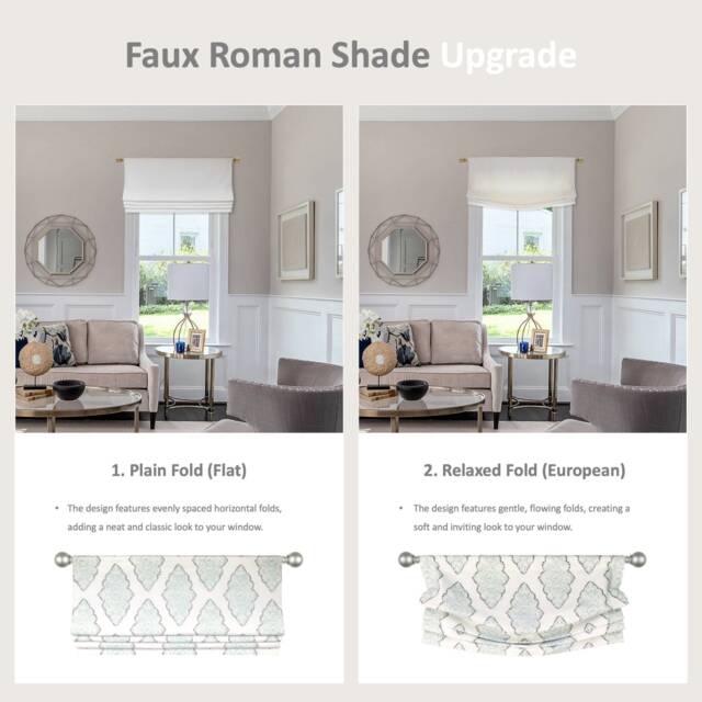 Faux Roman Shade Upgrade Plaid Or Relaxed - European Fold Non-Functional Custom Width & Length Handmade Based On 63 - image 1