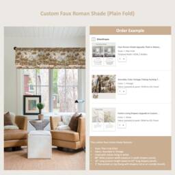 Faux Roman Shade Upgrade Plaid Or Relaxed - European Fold Non-Functional Custom Width & Length Handmade Based On 63 - thumbnail 2