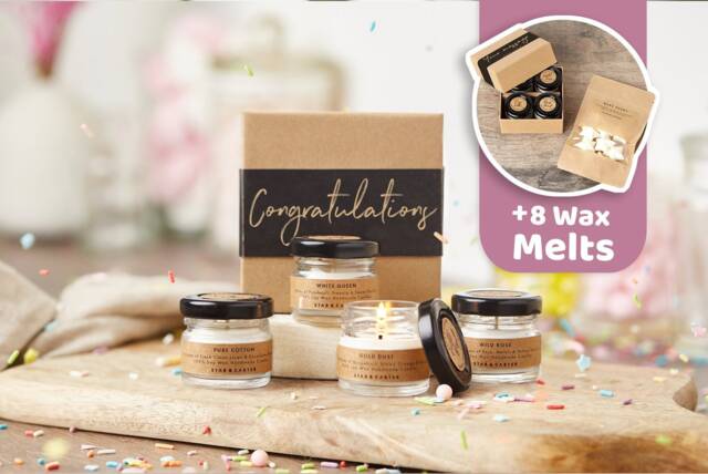 Congratulations Gift Set Perfume Scented Soy Candles & Wax Melts - image 1