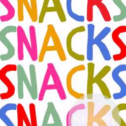 Snacks - Wall Print, Poster, Funky, Kitchen Decor, Colourful, Pink, Slogan, Groovy, Retro, Multicolour, Maximalisr 5x7/A5/A4/A3/A2/8x10 - thumbnail 4