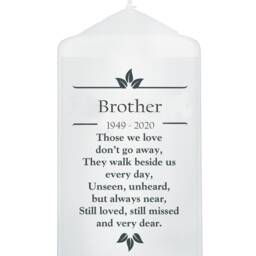 Brother Personalised Memorial Candle Funeral Poem Verse Remembrance Keepsake - thumbnail 2