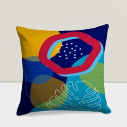 Abstract Shapes Pillow Cover, Modern Art Deco Leaf Cushion Case, Contemporary Cover, Stylish Living Room Decor, Trendy Bedroom Accent - thumbnail 2