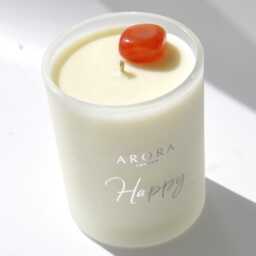Carnelian Crystal Candle Aromatherapy Soy Candle For Joy - thumbnail 1