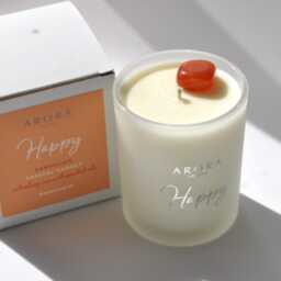 Carnelian Crystal Candle Aromatherapy Soy Candle For Joy - thumbnail 2