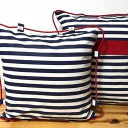 Maritime Cushion Cover Pillow Stripes + Korel 50x50cm - thumbnail 3