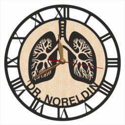Personalize Pulmonology Lungs Wood Wall Clock 12-18Inch, Respiratory System Clinic Decor - thumbnail 3