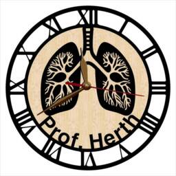Personalize Pulmonology Lungs Wood Wall Clock 12-18Inch, Respiratory System Clinic Decor - thumbnail 4