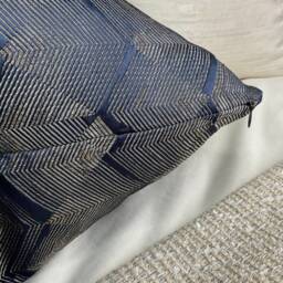 Navy Gold Cushion Cover, Geometric Pillow Luxury Navy Tanabe Harlequin Fabric - Worldwide Shipping - thumbnail 3