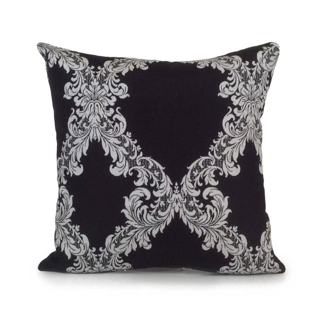 Greyish Off White & Black Pillow, Throw Pillow Cover, Decorative Cushion Covers, Pillowcase, Floral Pattern, Cotton Blend - image 1