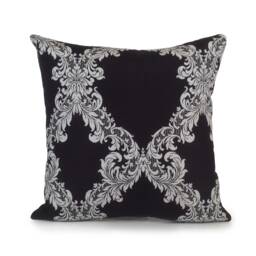 Greyish Off White & Black Pillow, Throw Pillow Cover, Decorative Cushion Covers, Pillowcase, Floral Pattern, Cotton Blend - thumbnail 1