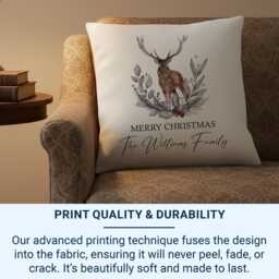 Personalized Reindeer Christmas Cushion - Minimalist Winter Decor - thumbnail 3