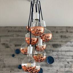 Modern Dining Chandelier New Led Copper Dip Bulbs - Grape Cluster Hangout Lighting Custom Color Pendant Bubble - thumbnail 2