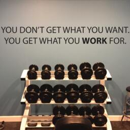Motivational Quote Wall Decal, Office Decor, Gym Classroom You Get What Work For Decal - thumbnail 3
