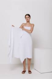 Washed Linen Waffle Wrap Towel, Hair Towel , Day Blanket - thumbnail 1