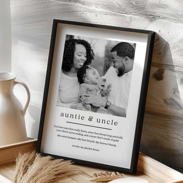 Personalised Auntie & Uncle Photo Print - Custom Gift For Aunt & -Family Keepsake Picture For Aunty + - image 1