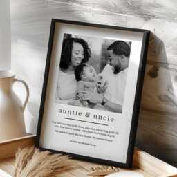Personalised Auntie & Uncle Photo Print - Custom Gift For Aunt & -Family Keepsake Picture For Aunty + - thumbnail 1