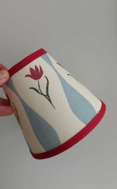 Sophie Harpley Candle Clip Tulip Lampshade Red Trim - image 1