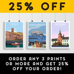North Berwick Scotland Travel Poster Bass Rock View - thumbnail 2