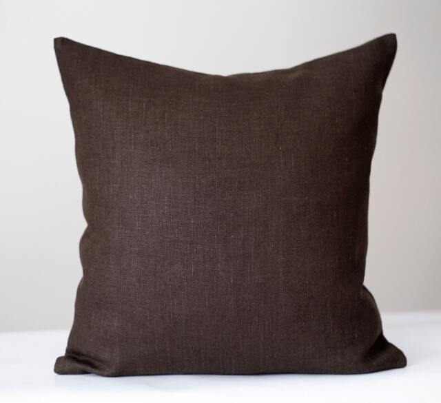 Brown Pillow Cover, Chocolate Brown Cushion, Throw Pillows, Covers, Pillowcase, Euro Shams, Custom Size 0276 - image 1