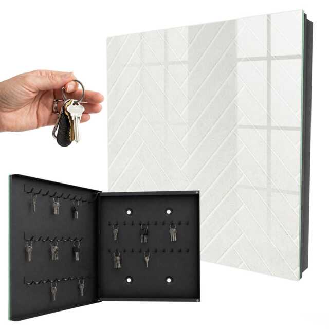 Bright Pattern Key Cabinet For Home, White Box Minimalist Backgrounds & Patterns, Lovers Of Minimalism - image 1