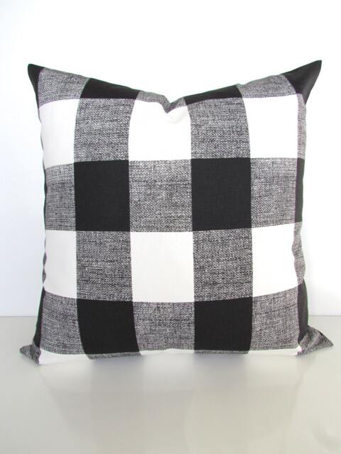 Black Buffalo Check Pillow Cover Black Plaid Pillows Home & Living - image 1