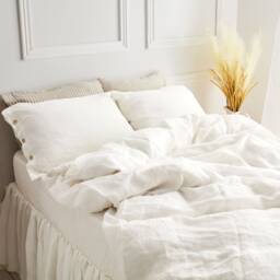 White Linen Duvet Cover. Stonewashed Linen Bedding. Available in 21 Colors. Custom Size Duvet - thumbnail 2