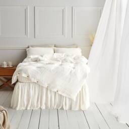 White Linen Duvet Cover. Stonewashed Linen Bedding. Available in 21 Colors. Custom Size Duvet - thumbnail 1