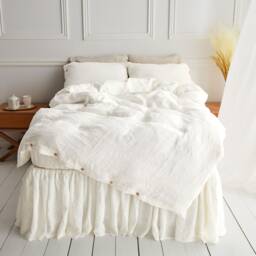 White Linen Duvet Cover. Stonewashed Linen Bedding. Available in 21 Colors. Custom Size Duvet - thumbnail 3
