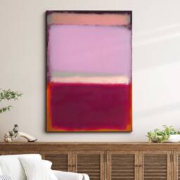 Modern Abstract Purple & Pink Exhibition Oil Painting Wall Art, Framed Canvas Poster Print, Home Living Room Decor Gift Idea - thumbnail 1