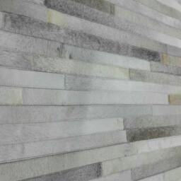 Cowhide Patchwork Rug Raw Leather Argentina - Free Shipping Rug, Mix Of Greys, Creams & Whites. Model Strip 8' X 10' - thumbnail 3