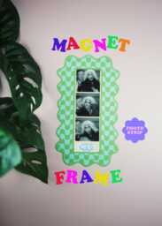 Photo Booth Strip Magnetic Frame - Blue & Green Wavy - thumbnail 1