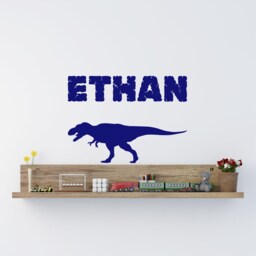 Dinosaur Sticker T Rex Personalised Boys Any Name Dino Kids Children's Girls Nursery Bedroom Wall Art Decal Transfer 330mm - thumbnail 2