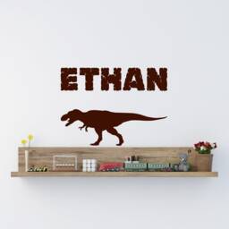 Dinosaur Sticker T Rex Personalised Boys Any Name Dino Kids Children's Girls Nursery Bedroom Wall Art Decal Transfer 330mm - thumbnail 3