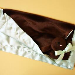 Brown Puppy Security Blanket Handmade Baby Lovey With Satin - thumbnail 3