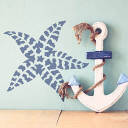 Striped Starfish Stencil - Wall Art Stencil Instead Of Decals Easy To Use Wall For A Quick Room Update Nautical - thumbnail 1