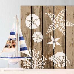 Striped Starfish Stencil - Wall Art Stencil Instead Of Decals Easy To Use Wall For A Quick Room Update Nautical - thumbnail 2