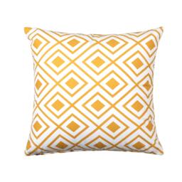Yellow Lattice Cotton Throw Pillow Cover, Modern Nursery Decor - thumbnail 1