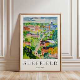 Sheffield Travel Poster England Cityscape Art Print - thumbnail 1