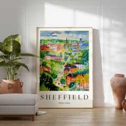 Sheffield Travel Poster England Cityscape Art Print - thumbnail 2