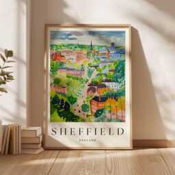 Sheffield Travel Poster England Cityscape Art Print - thumbnail 3