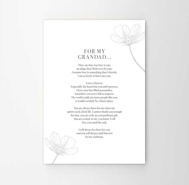 Custom Made Use Your Own Words Floral Personalised Poem Print Anniversary Gift Framing Wall Decor Handmade Wedding Remembrance - image 1