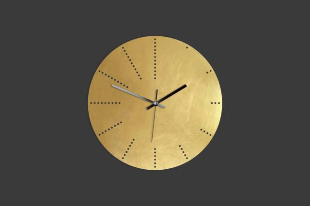 Pure Brass Dots Wall Clock - Multiple Sizes - image 1