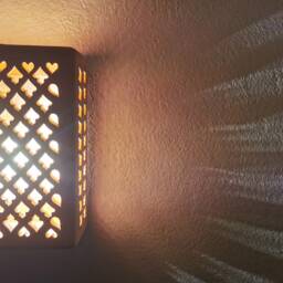 Square Terracotta Wall Light Cover, Moroccan Indoor Or Outdoor Wall Sconce - thumbnail 3