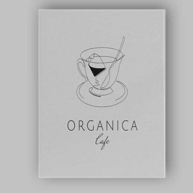Minimalist Organic Tea Cup Line Art Cafe Illustration Canvas Wall Print Decor Picture Ready To Hang - image 1