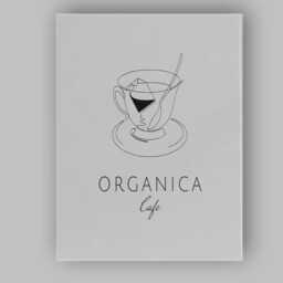 Minimalist Organic Tea Cup Line Art Cafe Illustration Canvas Wall Print Decor Picture Ready To Hang - thumbnail 1
