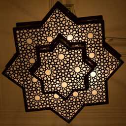 Moroccan Pendant Light Brass Star Pattern - Handcrafted, Antique Gold - thumbnail 4