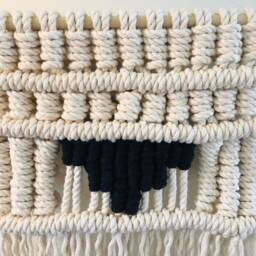 Black & White Cotton Macrame Wall Hanging - thumbnail 2
