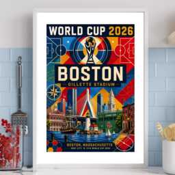 Boston World Cup 2026 Host City - Football Print Gift Bespoke A5 A4 A3 Framed Or Unframed - thumbnail 4