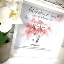 Personalised 1st Wedding Anniversary Gift, First Anniversary, Custom Family Tree Print, Any Year Print, Frame Wall Decor Art - thumbnail 2